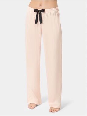 Bluebella Pale Pink Lounge Pajama Pants with Black Bow #01